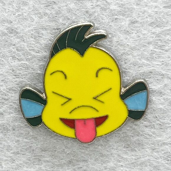 🔮 5/$25 Disney‎ Little Mermaid Flounder Emoji Pin - Picture 1 of 2